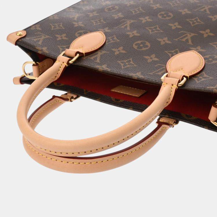 Pre Owned Louis Vuitton Brown Canvas Monogram Sac Plat Pm Tote Bag