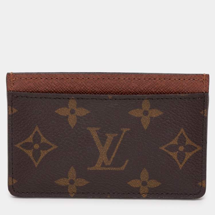 Pre Owned Louis Vuitton Brown Monogram Canvas Card Holder