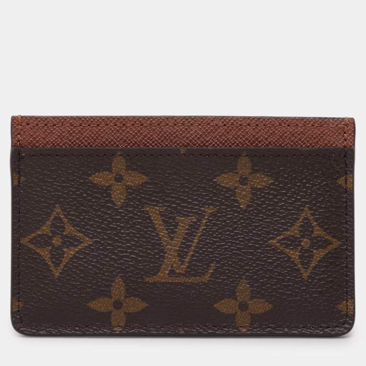 Pre Owned Louis Vuitton Brown Monogram Canvas Card Holder
