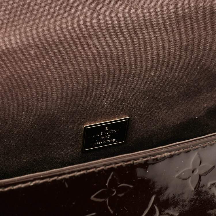 Pre Owned Louis Vuitton Amarante Monogram Vernis Pasadena Bag