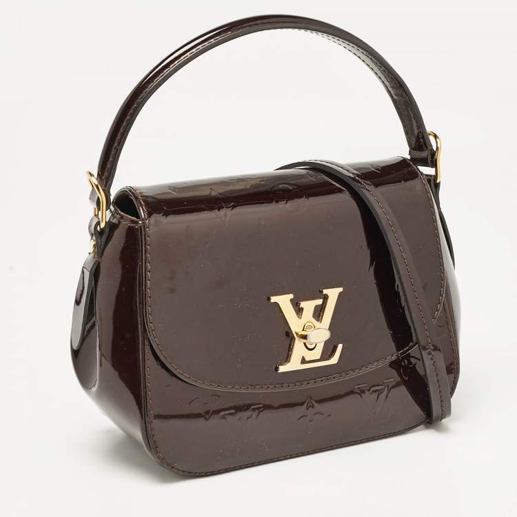Pre Owned Louis Vuitton Amarante Monogram Vernis Pasadena Bag