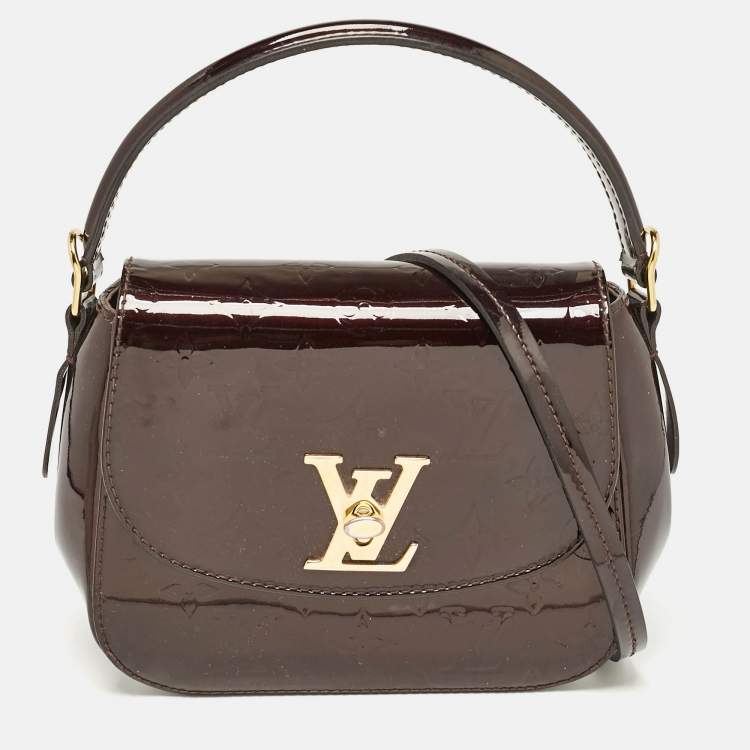 Pre Owned Louis Vuitton Amarante Monogram Vernis Pasadena Bag