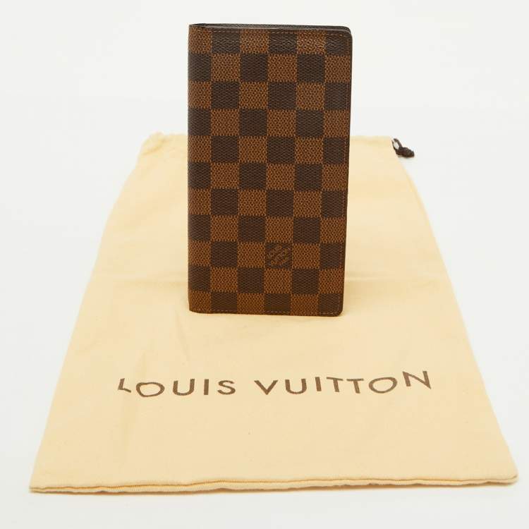 Pre Owned Louis Vuitton Damier Ebene Canvas Brazza Long Wallet