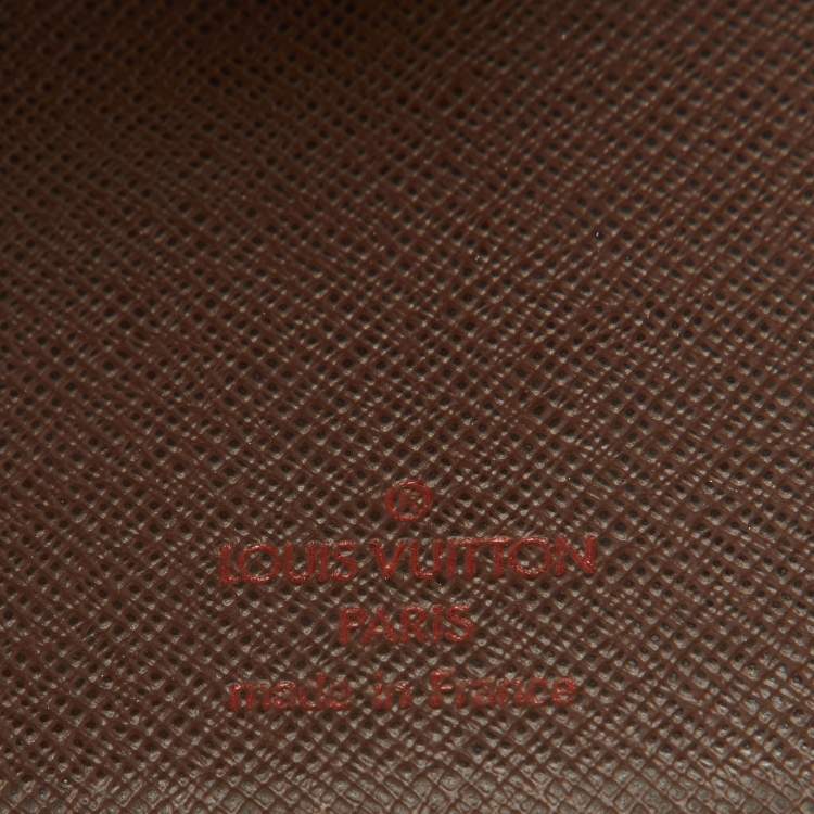 Pre Owned Louis Vuitton Damier Ebene Canvas Brazza Long Wallet