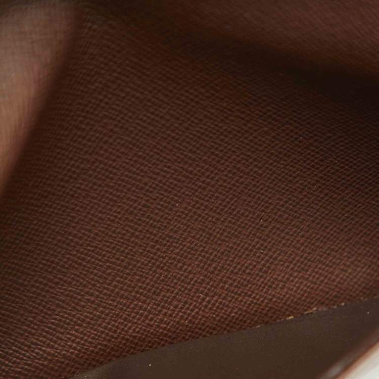 Pre Owned Louis Vuitton Damier Ebene Canvas Brazza Long Wallet