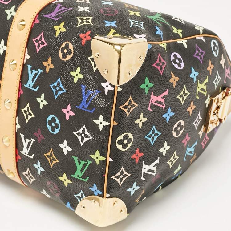 Pre Owned Louis Vuitton Black/Multicolor Monogram Canvas Keepall 45 Bag