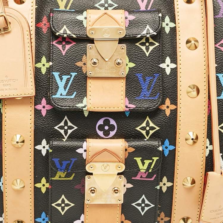 Pre Owned Louis Vuitton Black/Multicolor Monogram Canvas Keepall 45 Bag