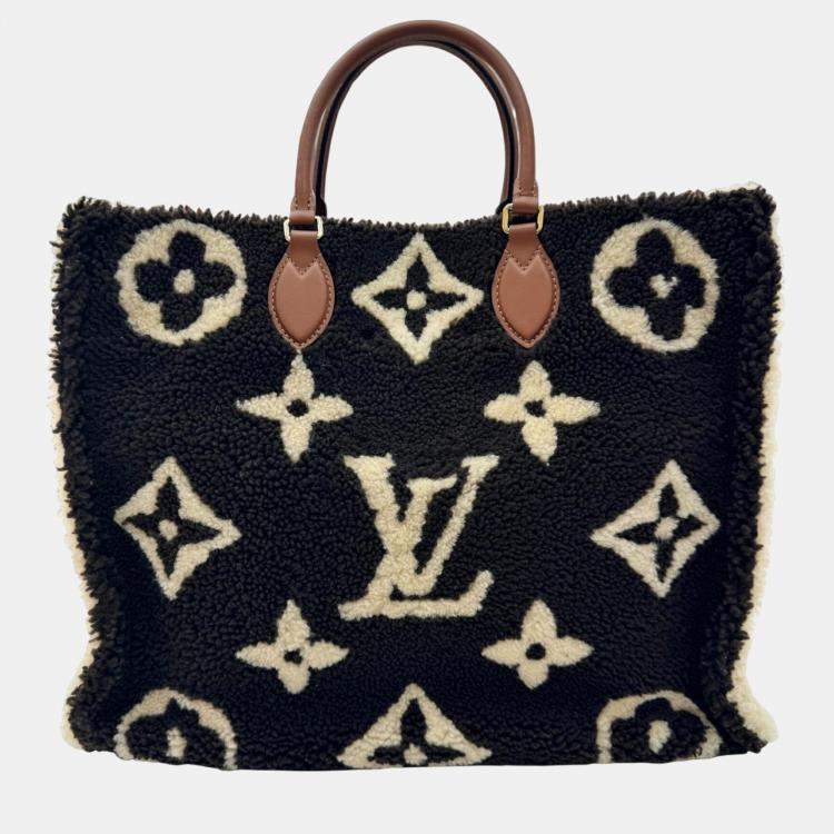 Pre Owned Louis Vuitton Dark Brown Monogram Teddy OnTheGo GM Tote Bag