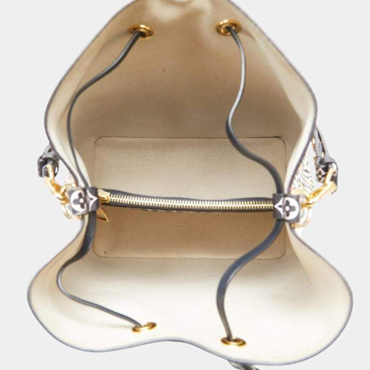 Pre Owned Louis Vuitton Ivory Black Orange Coated Canvas Leather Monogram Jungle Neonoe Shoulder Bag