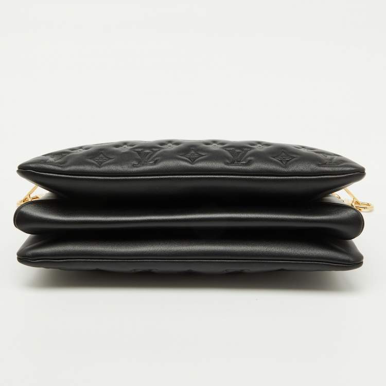 Pre Owned Louis Vuitton Black Monogram Embossed Leather Coussin MM Bag