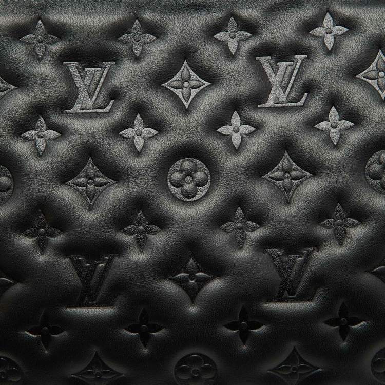 Pre Owned Louis Vuitton Black Monogram Embossed Leather Coussin MM Bag