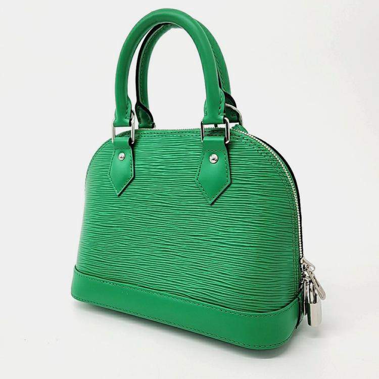 Pre Owned Louis Vuitton Green Epi Leather Alma BB Shoulder Bag