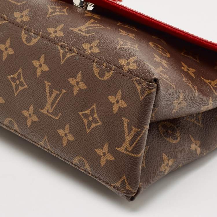 Pre Owned Louis Vuitton Coquelicot Epi Leather and Monogram Canvas Saint Michel Bag