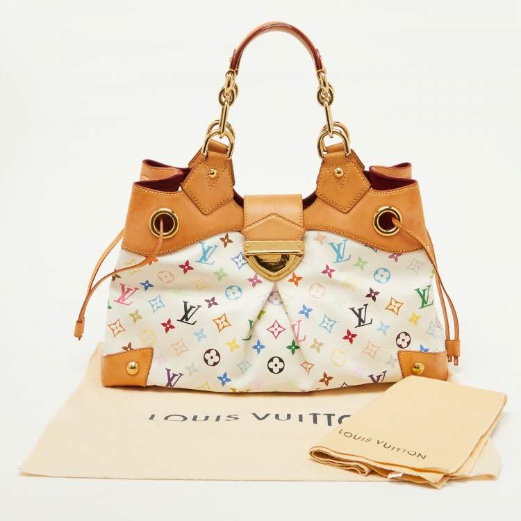 Pre Owned Louis Vuitton White Multicolore Monogram Canvas Ursula Bag