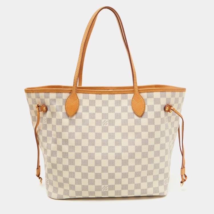 Pre Owned Louis Vuitton Damier Azur Canvas Neverfull MM Bag