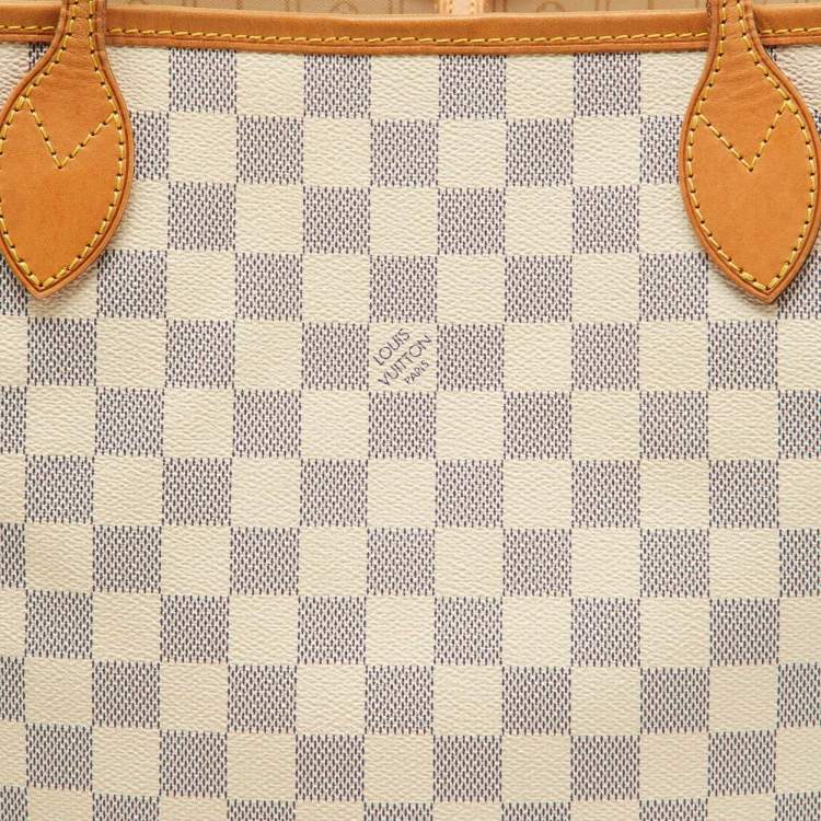 Pre Owned Louis Vuitton Damier Azur Canvas Neverfull MM Bag