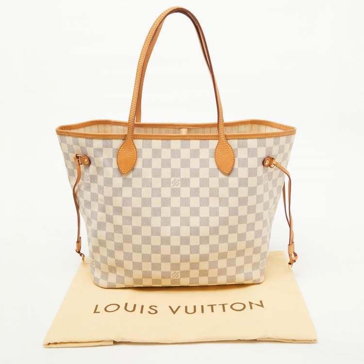 Pre Owned Louis Vuitton Damier Azur Canvas Neverfull MM Bag
