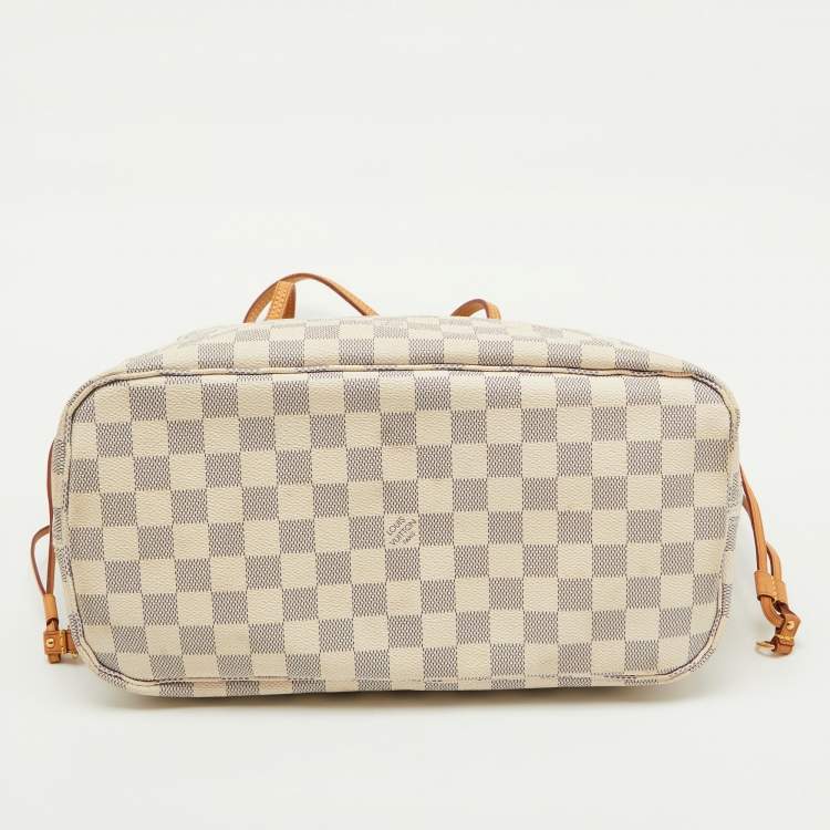 Pre Owned Louis Vuitton Damier Azur Canvas Neverfull MM Bag