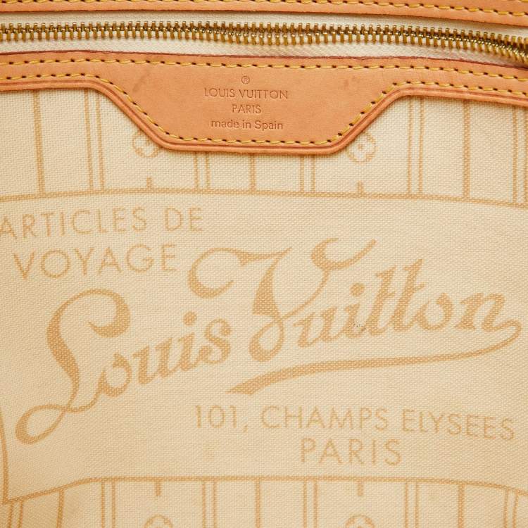 Pre Owned Louis Vuitton Damier Azur Canvas Neverfull MM Bag