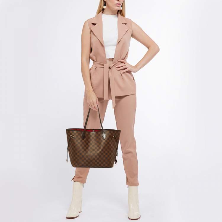 Pre Owned Louis Vuitton Damier Ebene Canvas Neverfull MM Bag