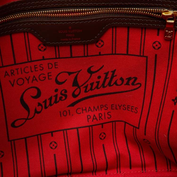 Pre Owned Louis Vuitton Damier Ebene Canvas Neverfull MM Bag