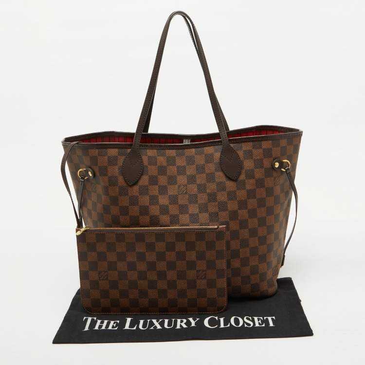 Pre Owned Louis Vuitton Damier Ebene Canvas Neverfull MM Bag