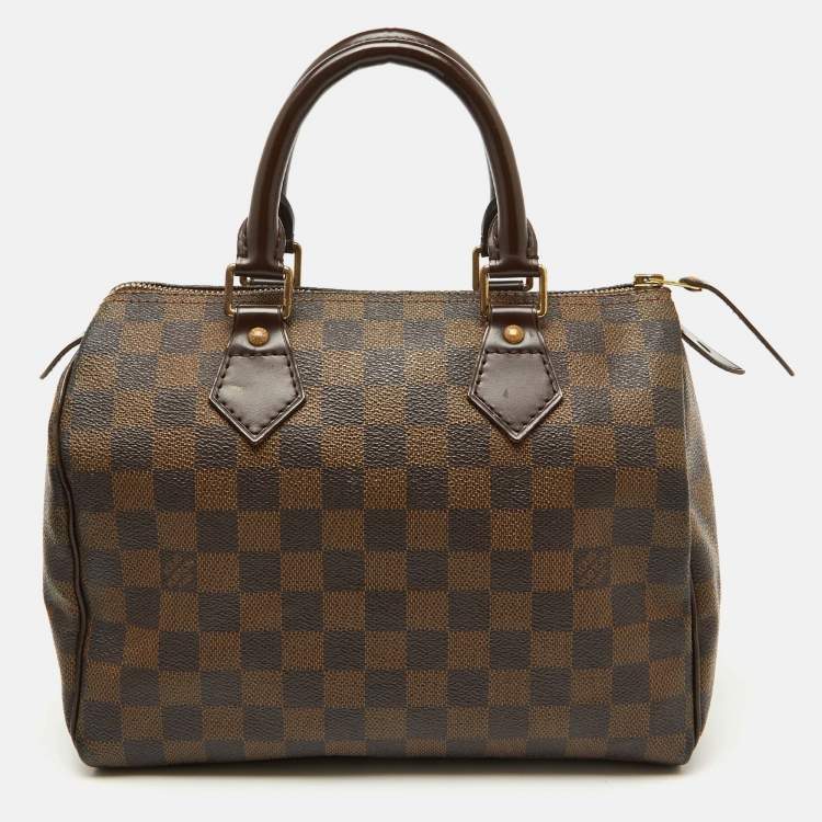Pre Owned Louis Vuitton Damier Ebene Canvas Speedy 25 Bag