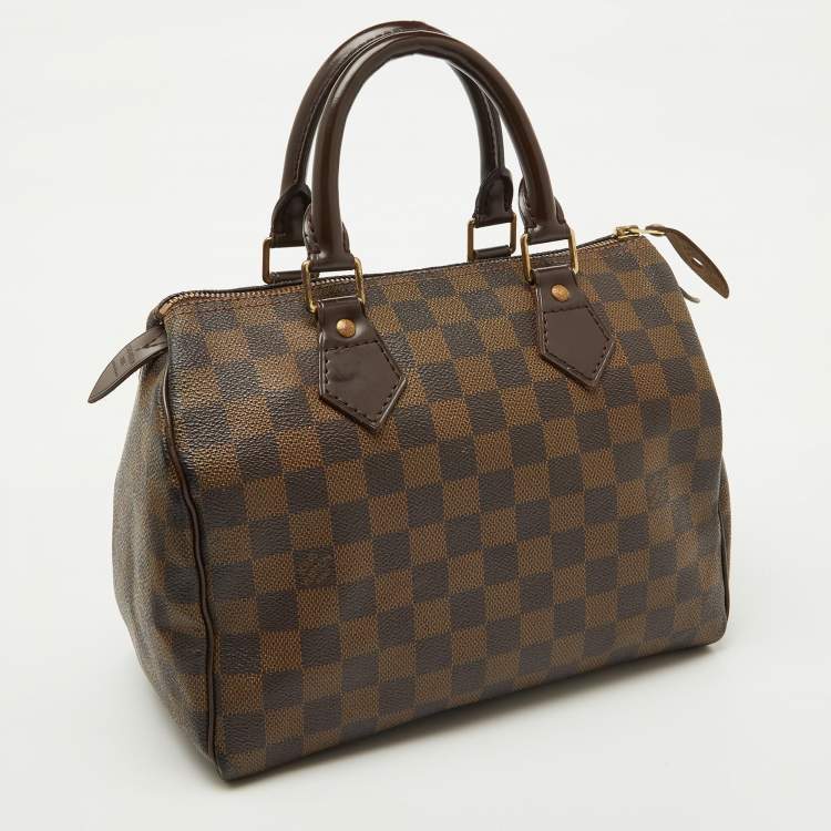 Pre Owned Louis Vuitton Damier Ebene Canvas Speedy 25 Bag