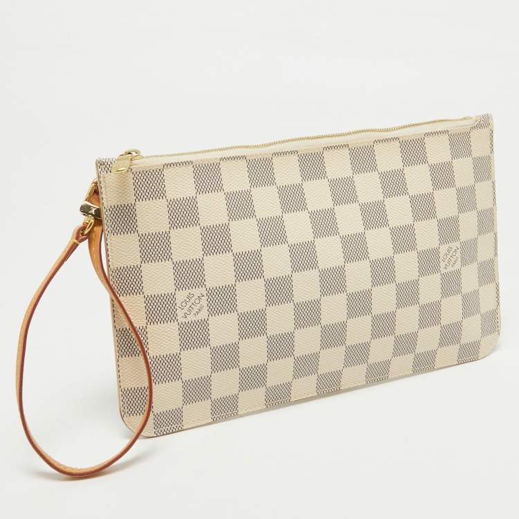 Pre Owned Louis Vuitton Damier Azur Canvas Neverfull PM Zipped Pochette
