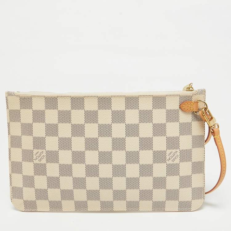 Pre Owned Louis Vuitton Damier Azur Canvas Neverfull PM Zipped Pochette