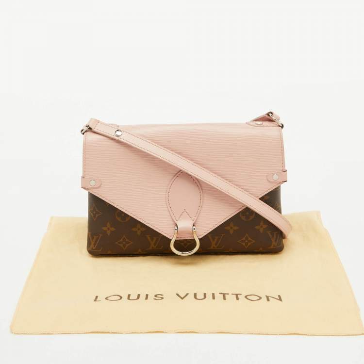 Pre Owned Louis Vuitton Rose Ballerine Epi Leather and Monogram Canvas Saint Michel Bag