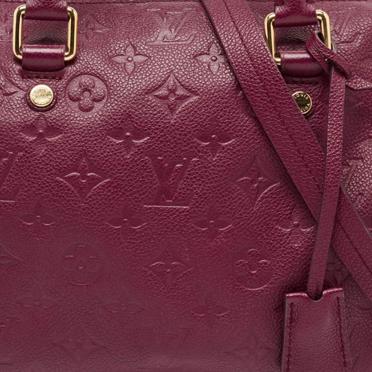 Pre Owned Louis Vuitton Aurore Monogram Empreinte Leather Speedy Bandouliere 25 Bag