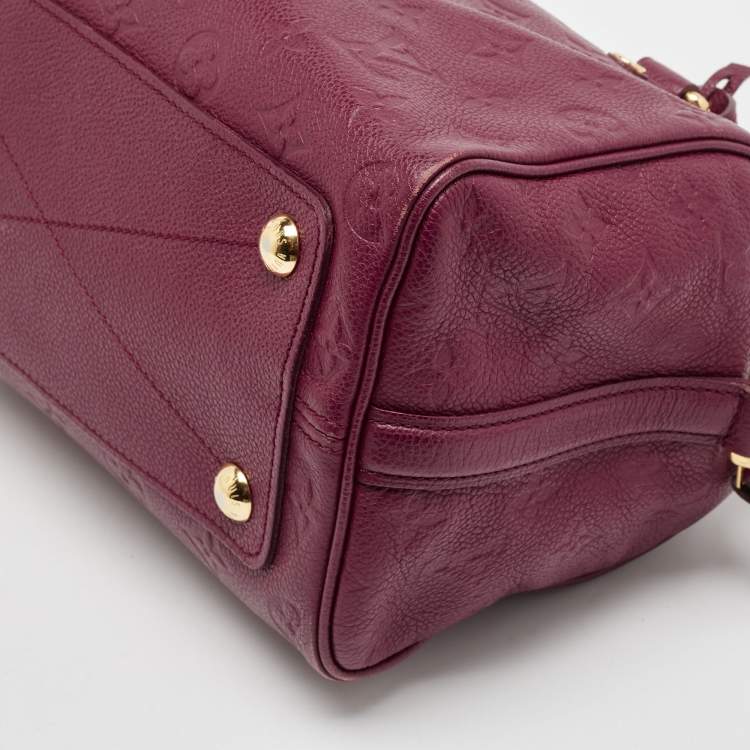 Pre Owned Louis Vuitton Aurore Monogram Empreinte Leather Speedy Bandouliere 25 Bag