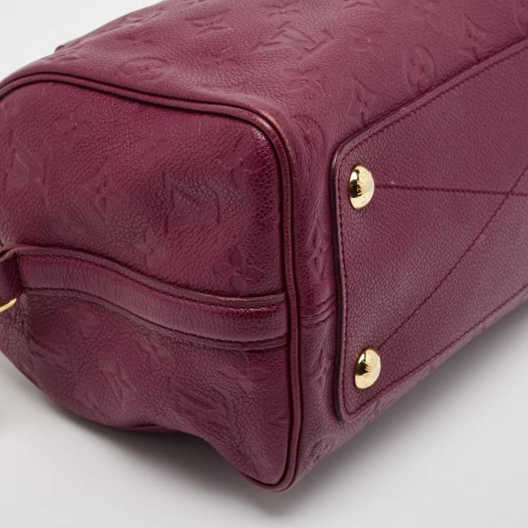 Pre Owned Louis Vuitton Aurore Monogram Empreinte Leather Speedy Bandouliere 25 Bag