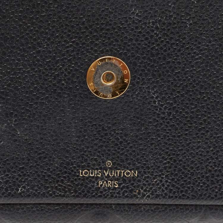 Pre Owned Louis Vuitton Black Monogram Empreinte Leather Vavin Chain Wallet 