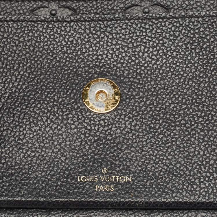 Pre Owned Louis Vuitton Black Monogram Empreinte Leather Vavin Chain Wallet 