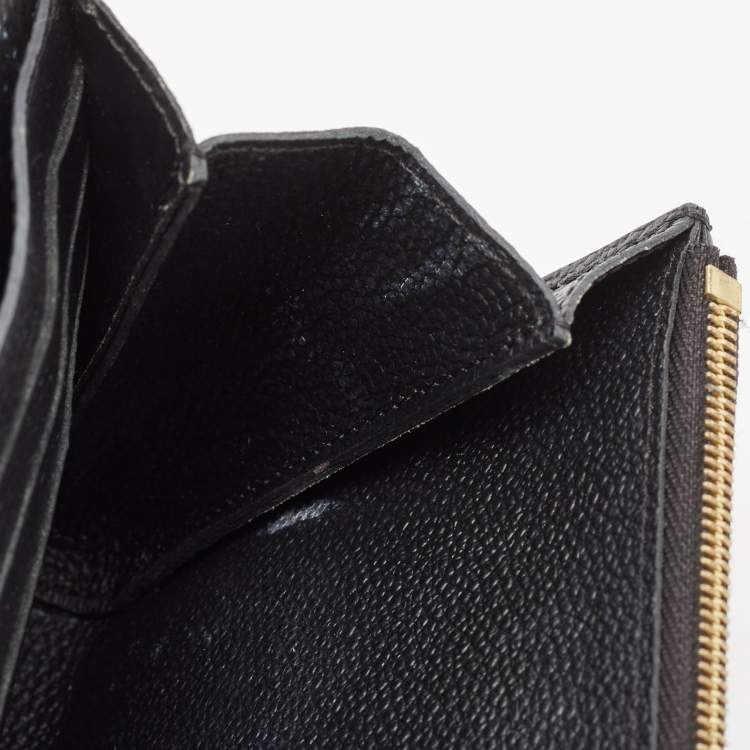 Pre Owned Louis Vuitton Black Monogram Empreinte Leather Vavin Chain Wallet 
