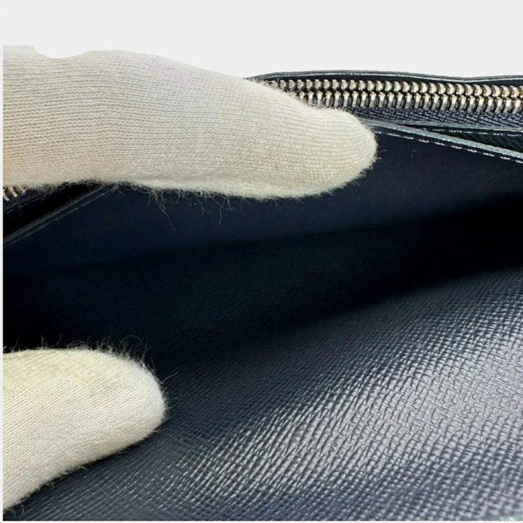 Pre Owned Louis Vuitton Noir Epi Leather Brazza Long Wallet