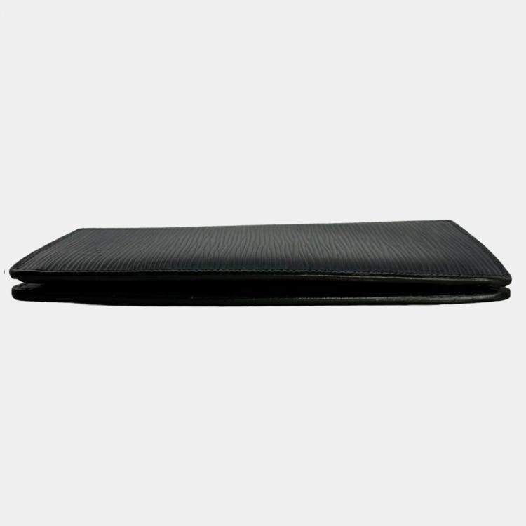 Pre Owned Louis Vuitton Noir Epi Leather Brazza Long Wallet