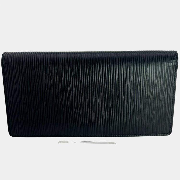 Pre Owned Louis Vuitton Noir Epi Leather Brazza Long Wallet