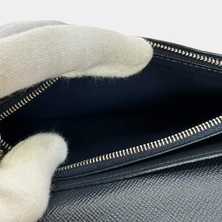 Pre Owned Louis Vuitton Noir Epi Leather Brazza Long Wallet