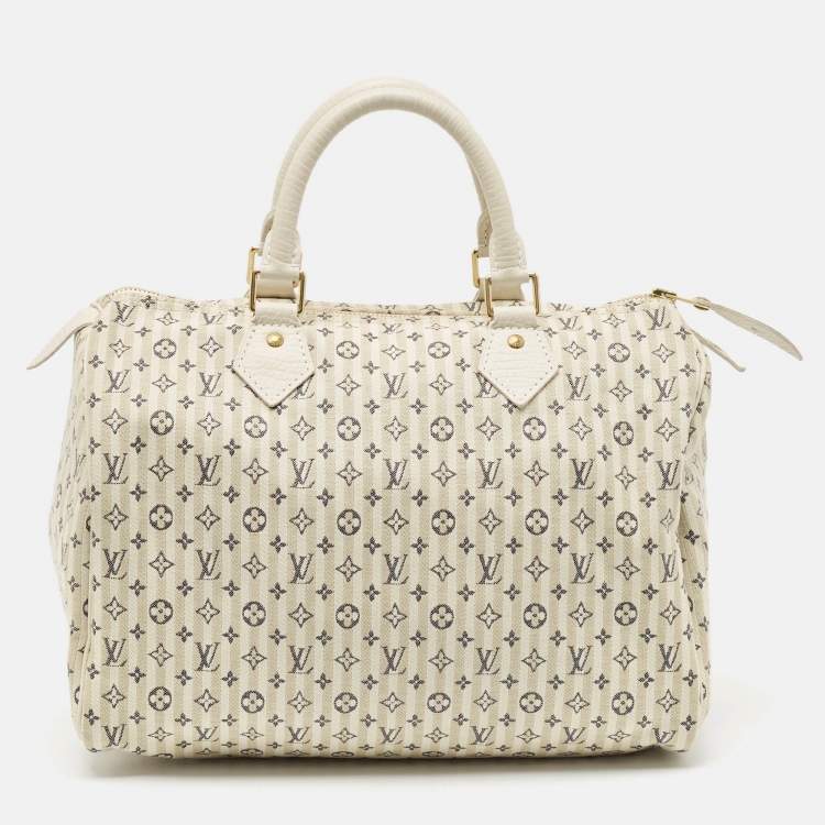 مملوكة مسبقًا Louis Vuitton Blue/White Monogram Mini Lin Croisette Speedy 30 Bag