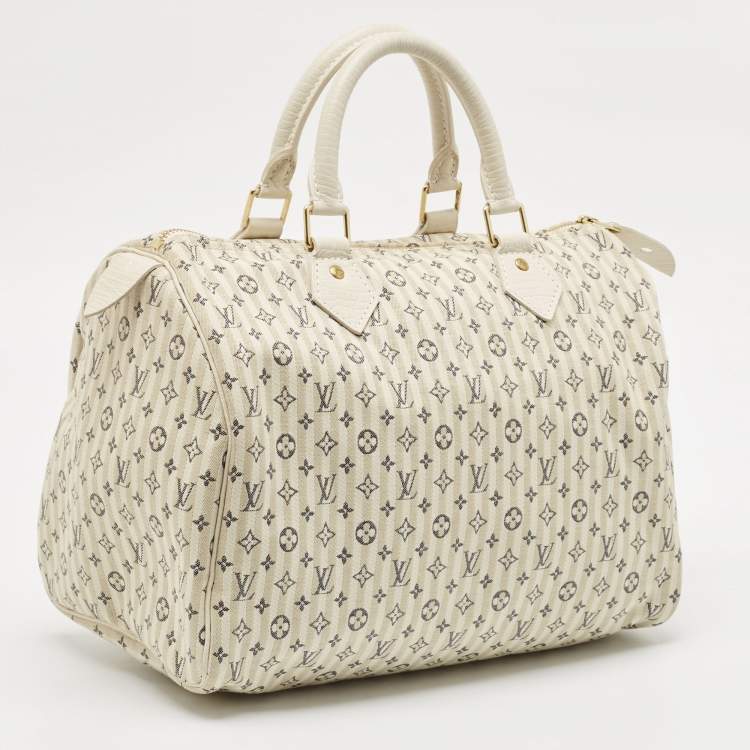 مملوكة مسبقًا Louis Vuitton Blue/White Monogram Mini Lin Croisette Speedy 30 Bag