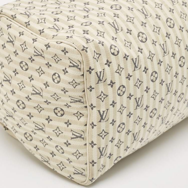 مملوكة مسبقًا Louis Vuitton Blue/White Monogram Mini Lin Croisette Speedy 30 Bag