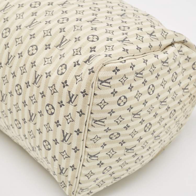 مملوكة مسبقًا Louis Vuitton Blue/White Monogram Mini Lin Croisette Speedy 30 Bag