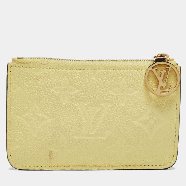 Pre Owned Louis Vuitton Jaune Monogram Empreinte Leather Romy Card Holder