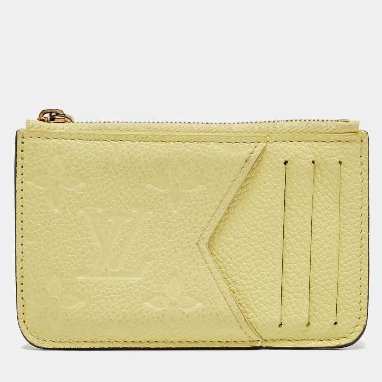 Pre Owned Louis Vuitton Jaune Monogram Empreinte Leather Romy Card Holder