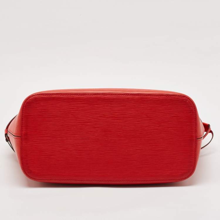 Pre Owned Louis Vuitton Castillan Red Epi Leather Neverfull MM Bag