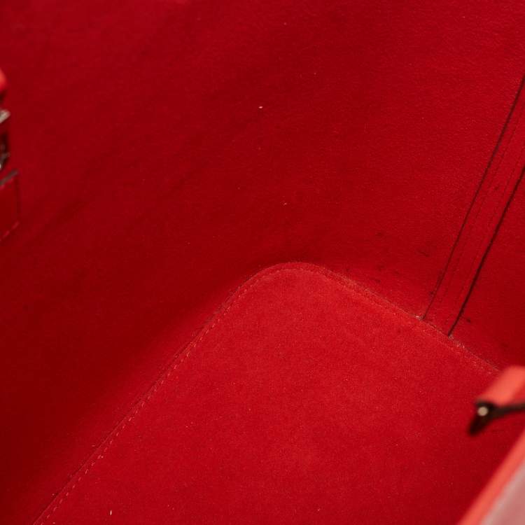 Pre Owned Louis Vuitton Castillan Red Epi Leather Neverfull MM Bag