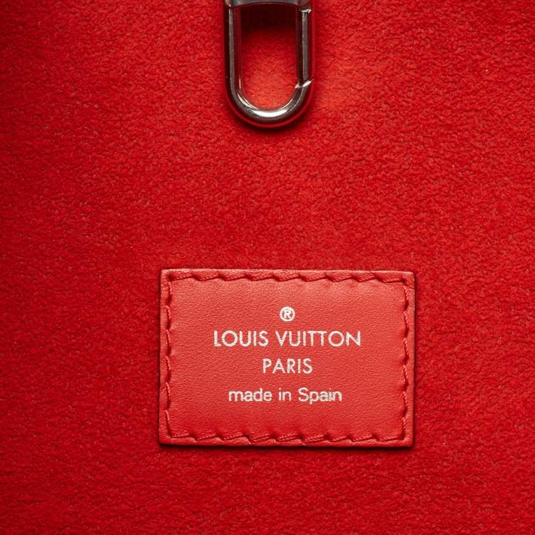 Pre Owned Louis Vuitton Castillan Red Epi Leather Neverfull MM Bag